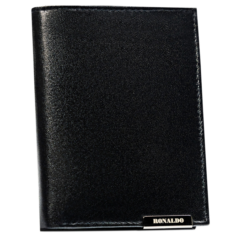 Leather wallet RFID RONALDO RM-03-BDF-BL