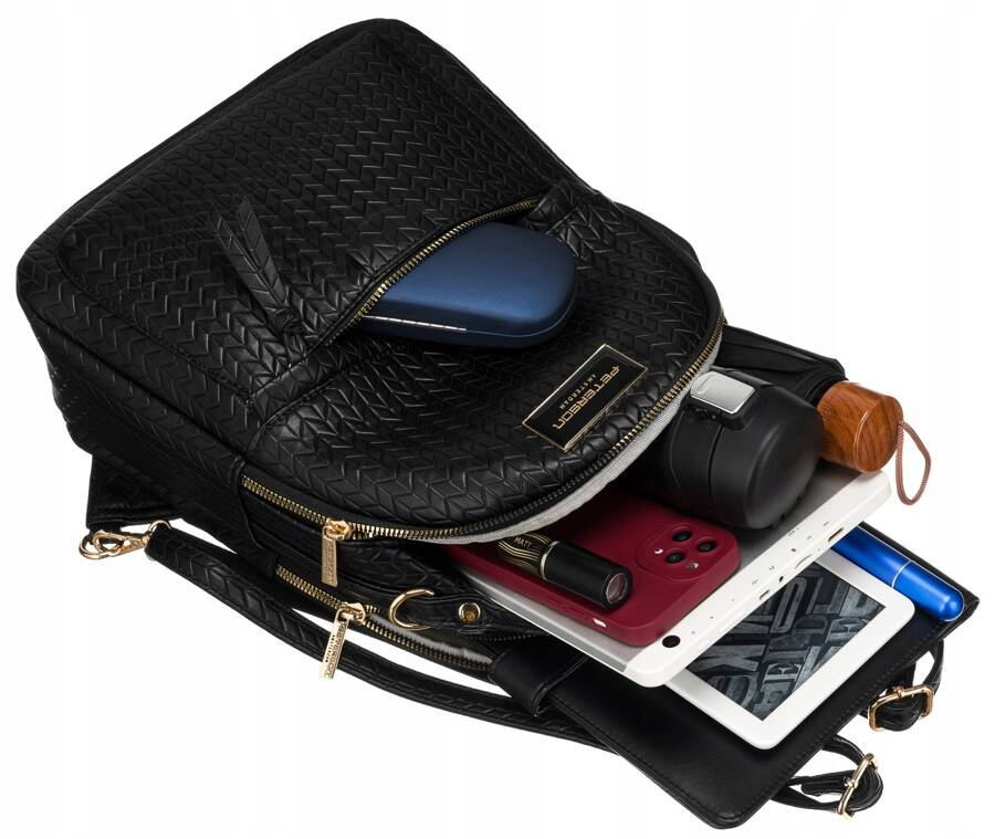 Leatherette bagpack PETERSON PTN F3606