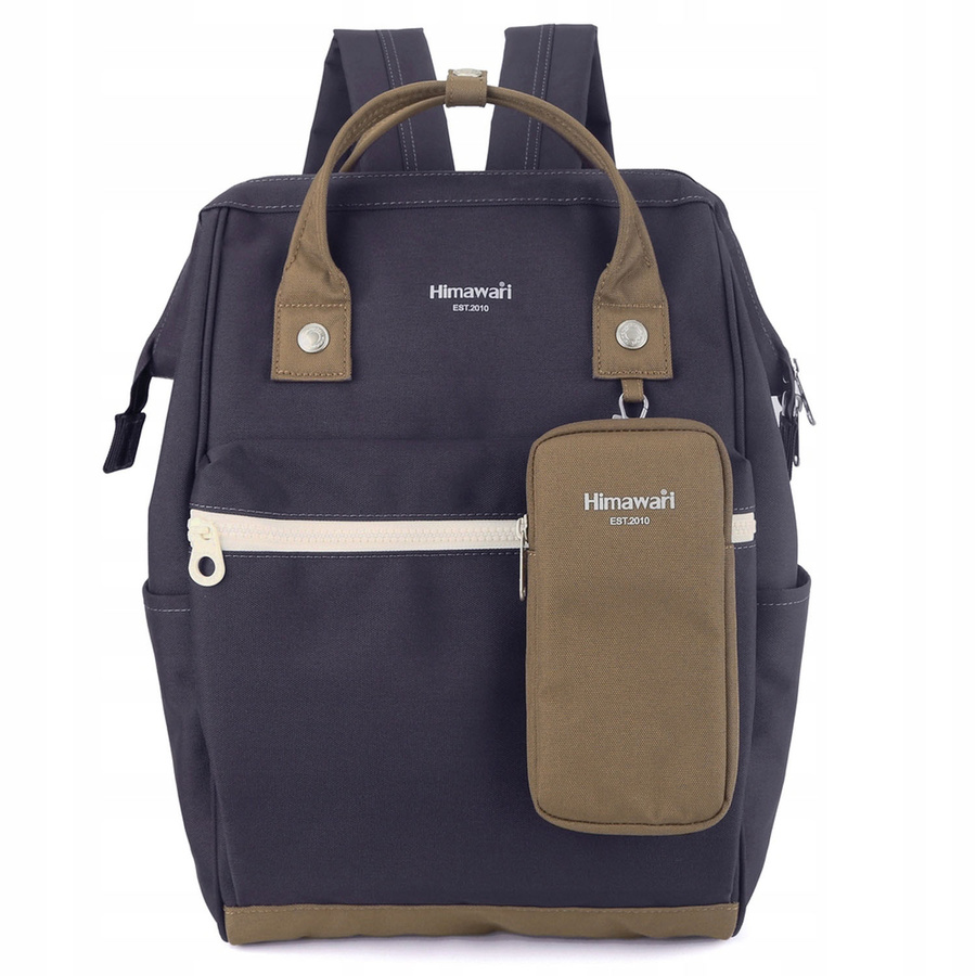 Wszechstronny plecak w kolorze fioletowo-brązowym, zamykany na bezpieczny suwak - Himawari