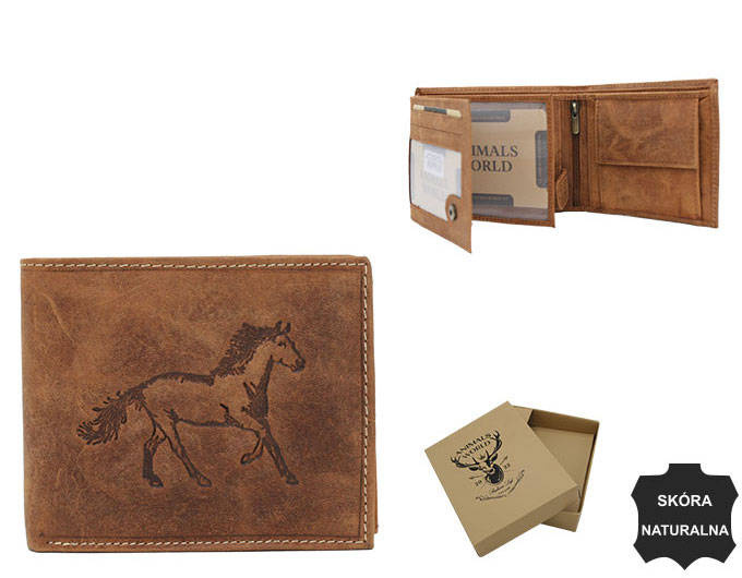 Leather wallet RFID ALWAYS WILD N992-CHM HORSE