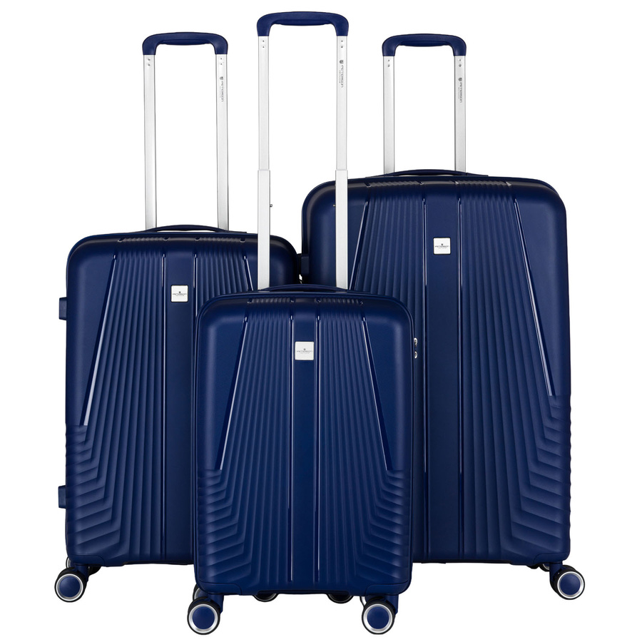 Súprava cestovných kufrov z odolného ABS plastu v tmavomodrej farbe - Peterson