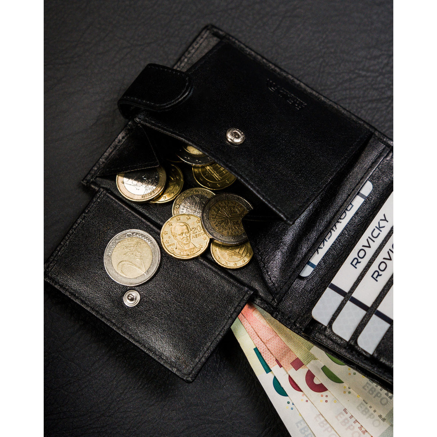 Leather wallet RFID RONALDO RM-01L-BDF-BL