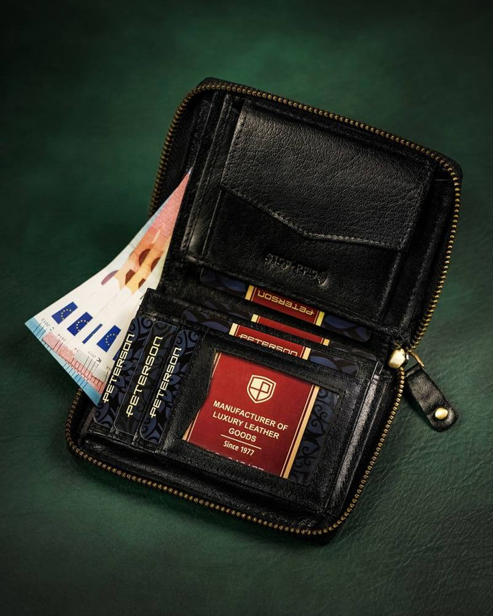 Leather wallet RFID PETERSON PTN 340-P