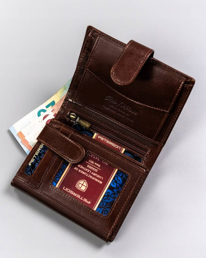 Leather wallet RFID PETERSON PTN 22309L-VT