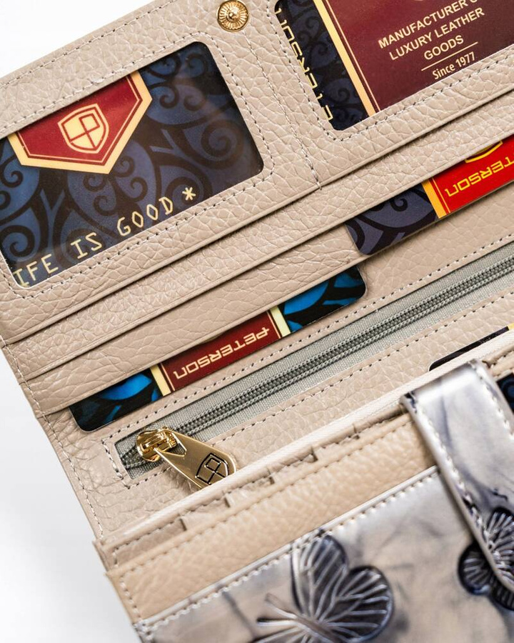 Leather wallet RFID PETERSON PTN 421077-BF
