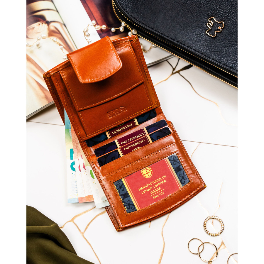 Leather wallet RFID PETERSON PTN RD-314-NGV-M