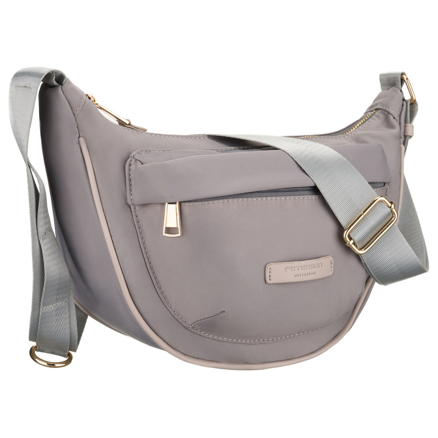 Dámska šedá nylonová listová kabelka Peterson – mestská elegancia na každý deň