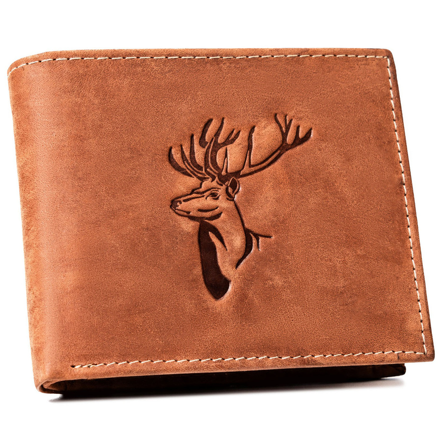 Leather wallet RFID ALWAYS WILD N992-CHM-DEER-BL