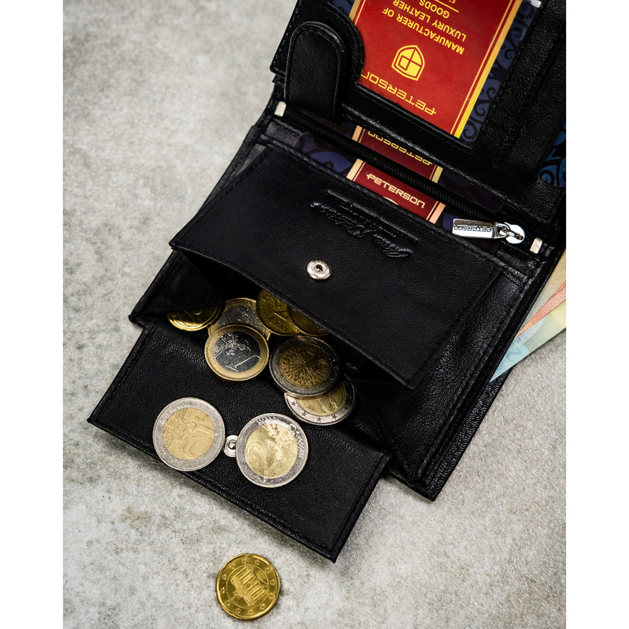 Leather wallet RFID PETERSON PTN N4-DOT