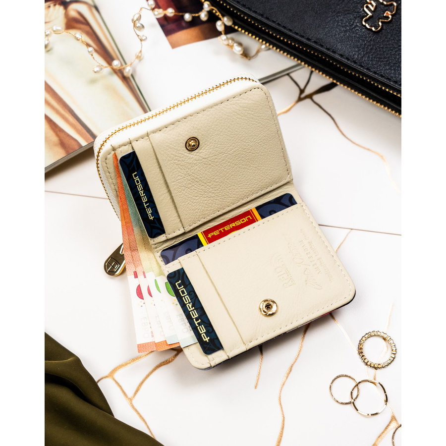 Leather and leatherette wallet RFID PETERSON PTN PX33-PF2