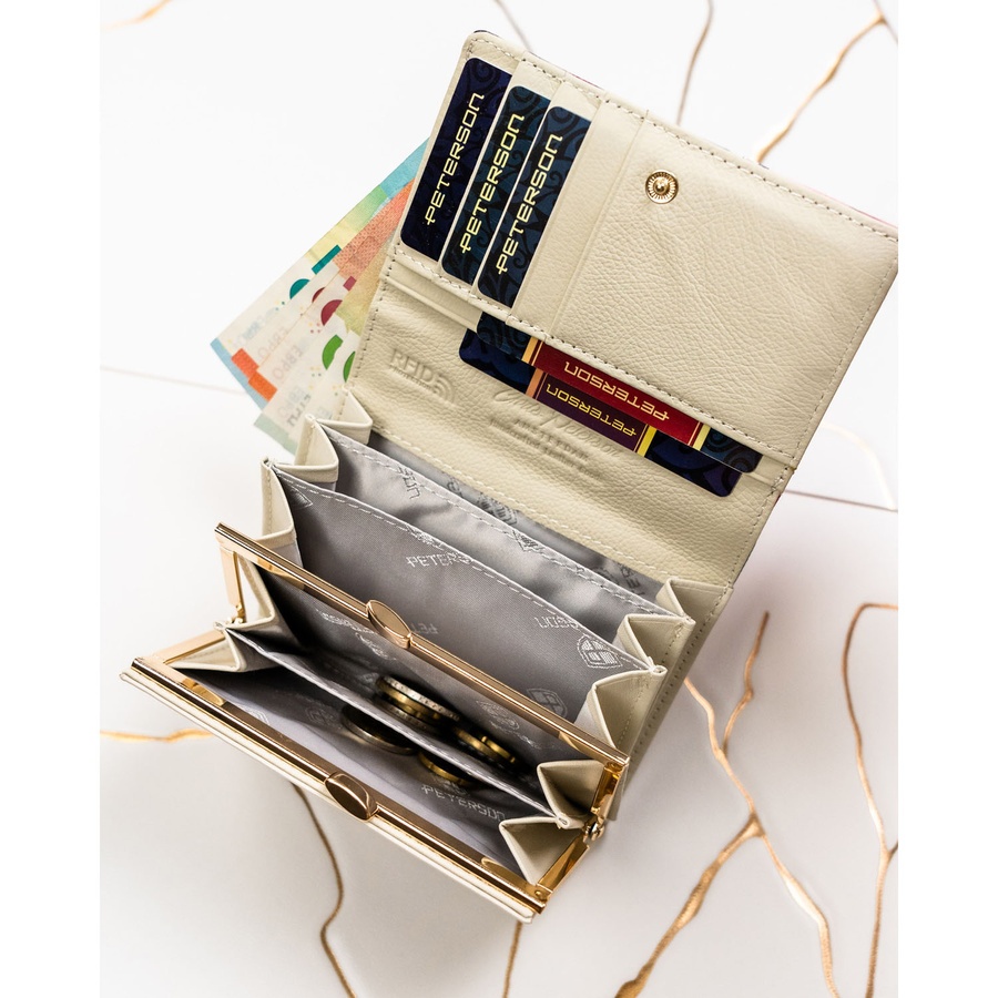 Leather and leatherette wallet RFID PETERSON PTN PX30-PF1