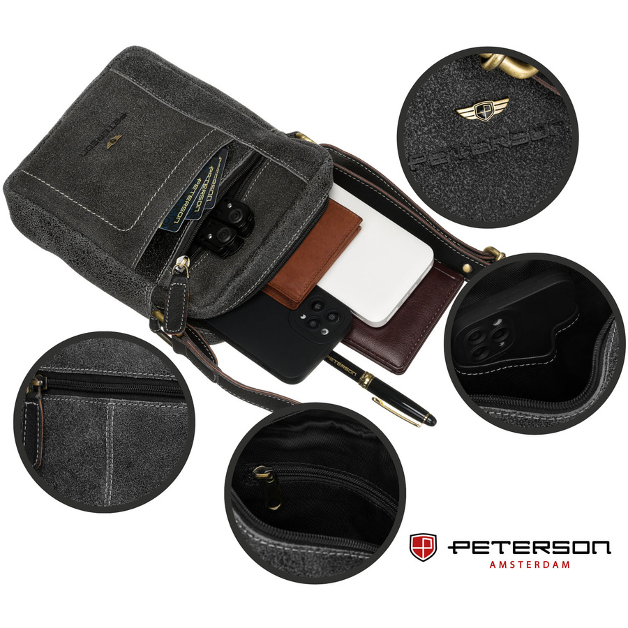Leather bag PETERSON PTN 8022-SCC