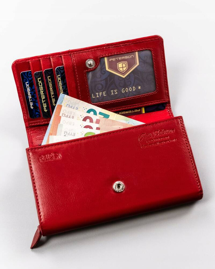 Leather wallet RFID PETERSON PTN KA-22