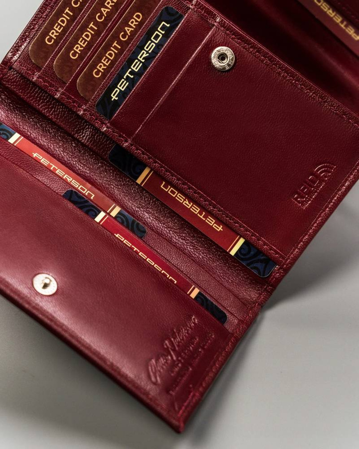 Leather wallet RFID PETERSON PTN RD-22-GCL