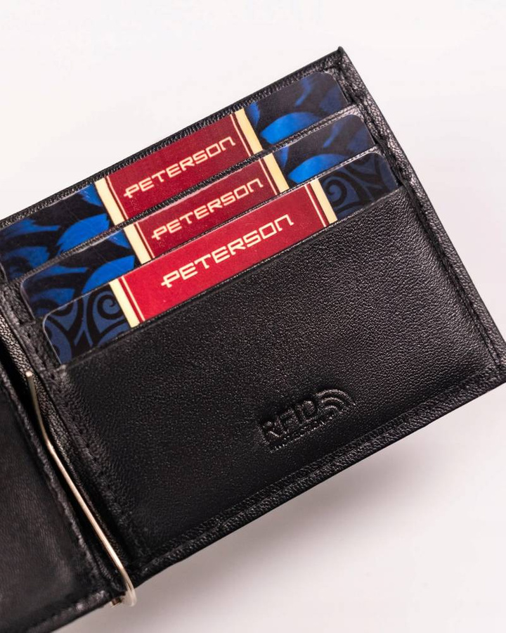 Leather wallet RFID PETERSON PTN RD-250-GCL