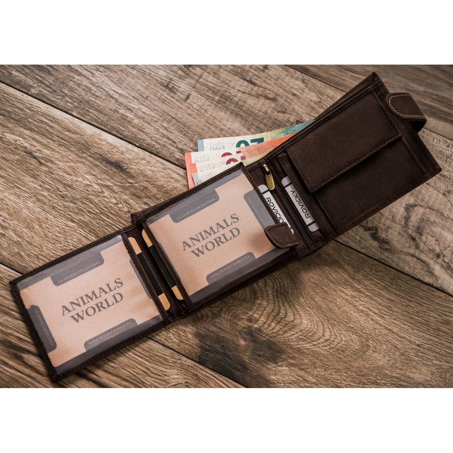 Leather wallet RFID N992L-CHM-HORSE-BL