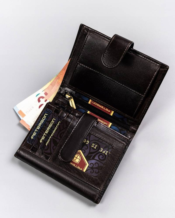 Leather wallet RFID PETERSON PTN 22307L-VT