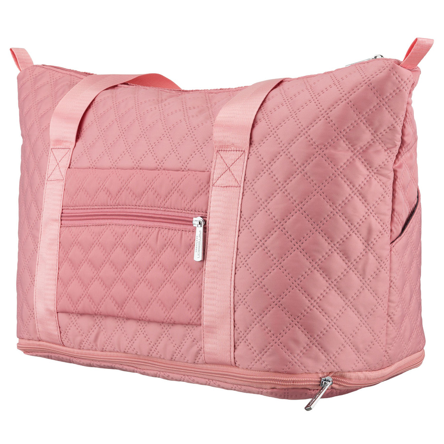 Treningowa torba wykonana z poliestru w różowym kolorze, zawieszona na wygodnych uchwytach - Peterson