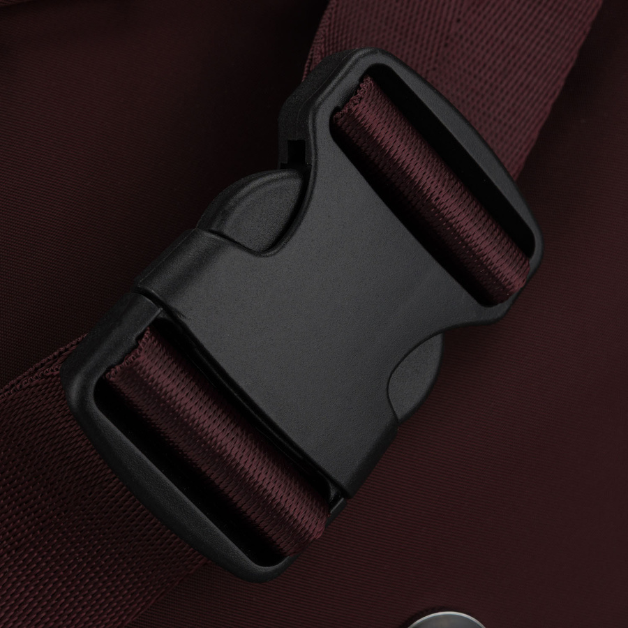 Bordowa torebka damska z poliestru zamykana suwakiem - Peterson