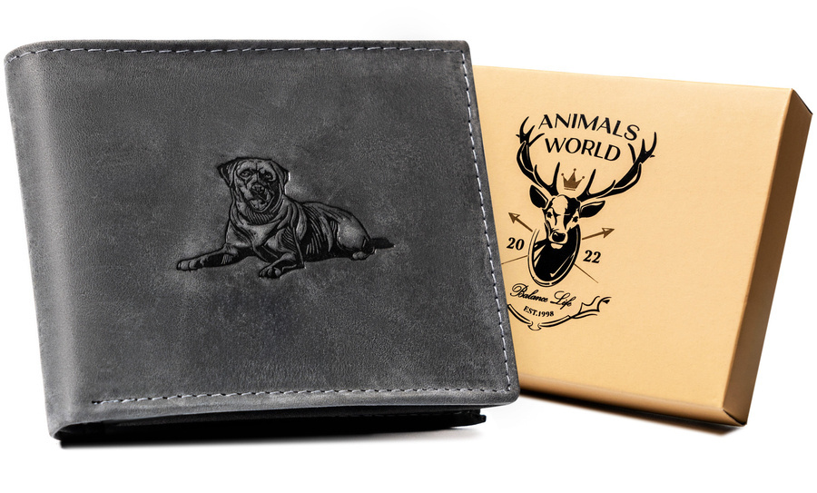 Leather wallet RFID ALWAYS WILD N992-CHM-DOG-2 