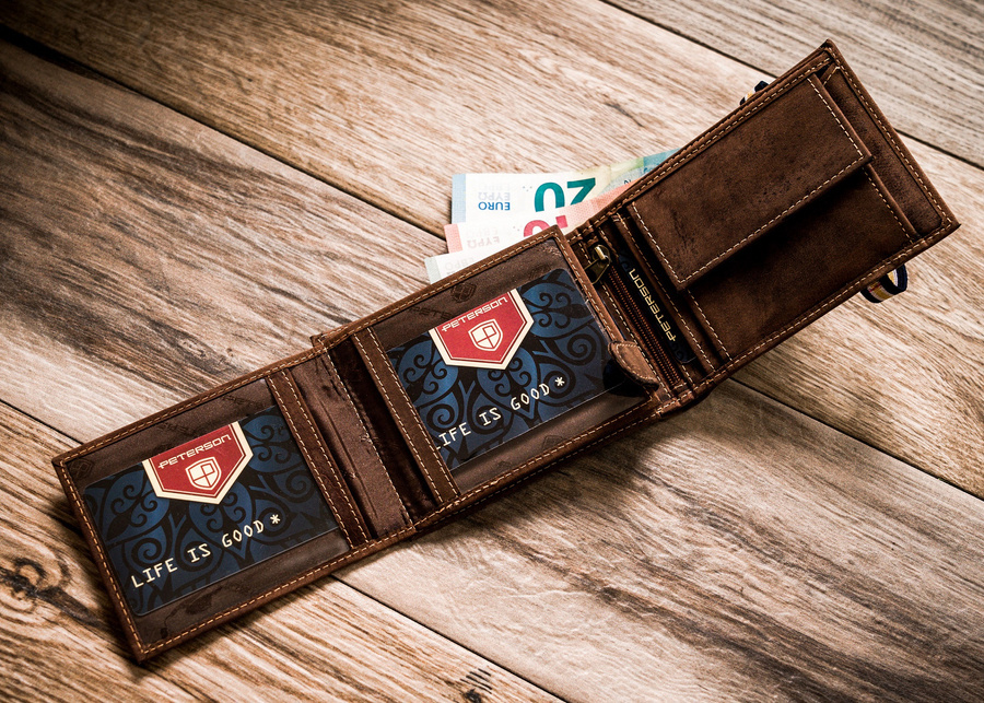 Leather men wallet PETERSON PTN 304E