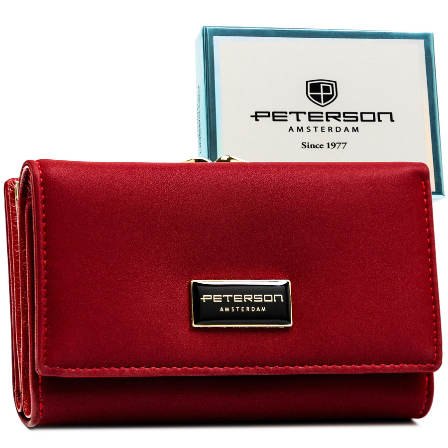 Leather and leatherette wallet RFID PETERSON PTN PS108-HNL
