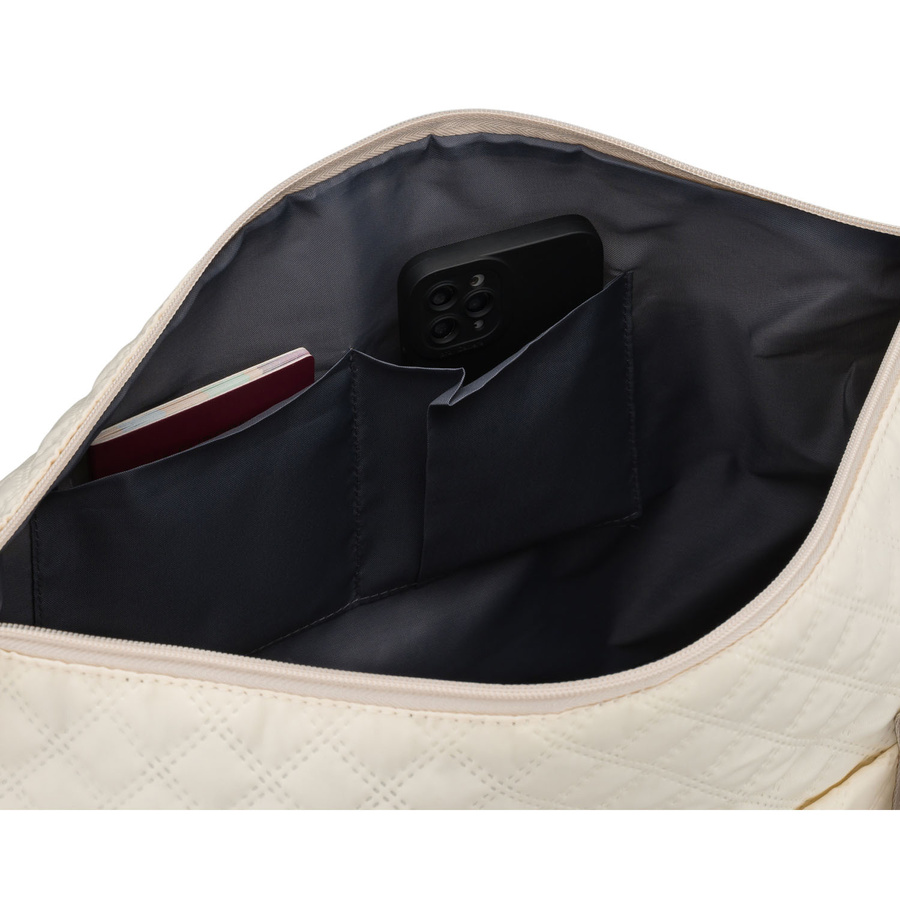 Beżowa, treningowa torba wykonana z poliestru, jednokomorowa - Peterson