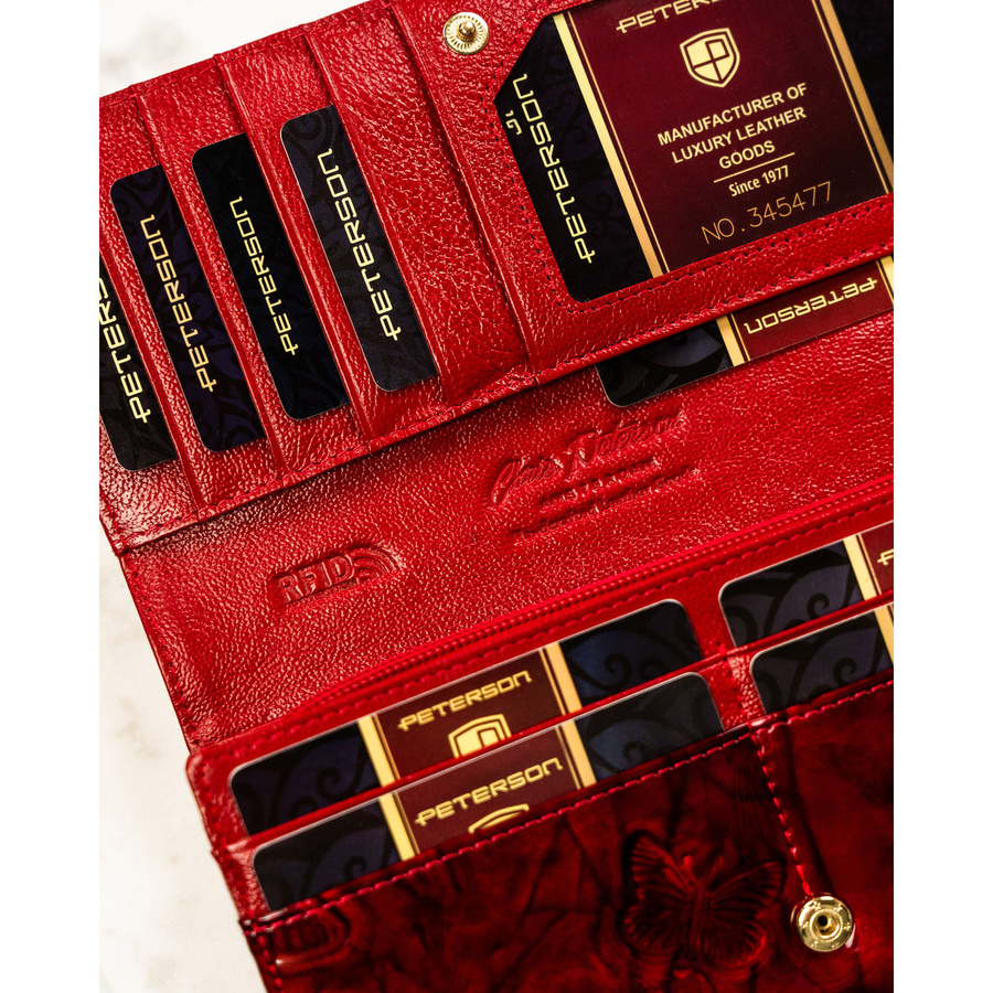 Leather wallet RFID PETERSON PTN 42106-BF