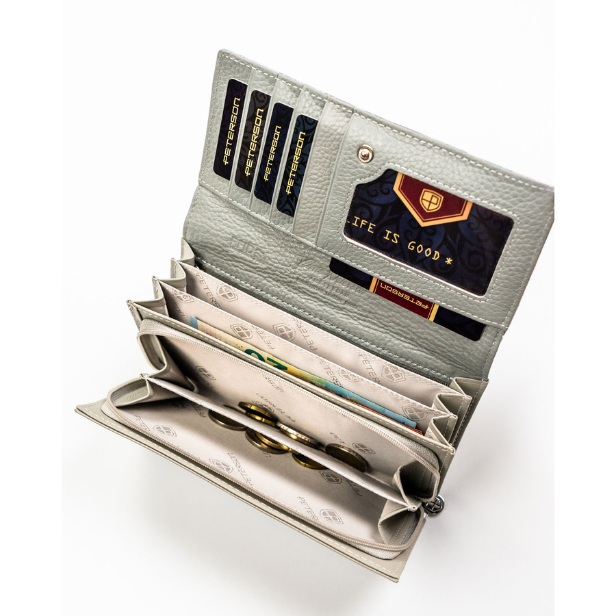 Leather+leatherette wallet RFID PETERSON PTN PX20-1-NPK