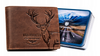 Leather wallet RFID PETERSON PTN N992-BE-DEER