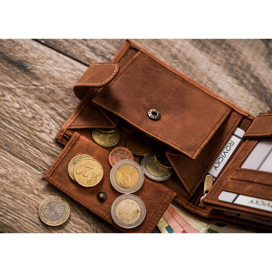 Leather wallet RFID ALWAYS WILD N992L-CHM-DEER-BL CO