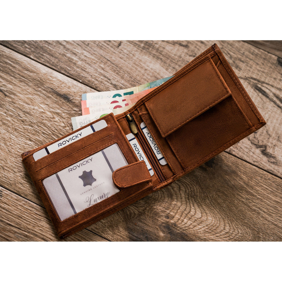 Leather wallet RFID ALWAYS WILD N992-CHM-DEER-BL