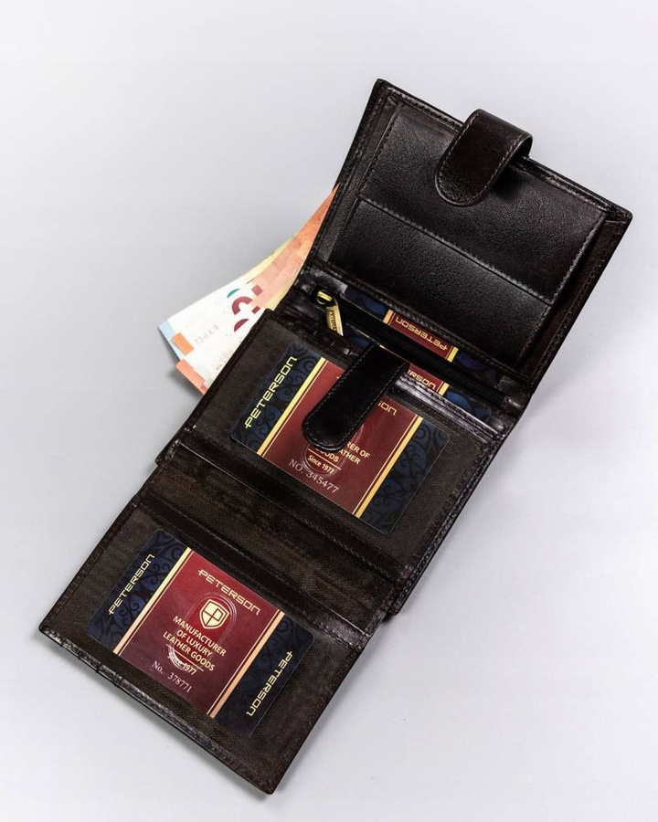 Leather wallet RFID PETERSON PTN 22307L-VT