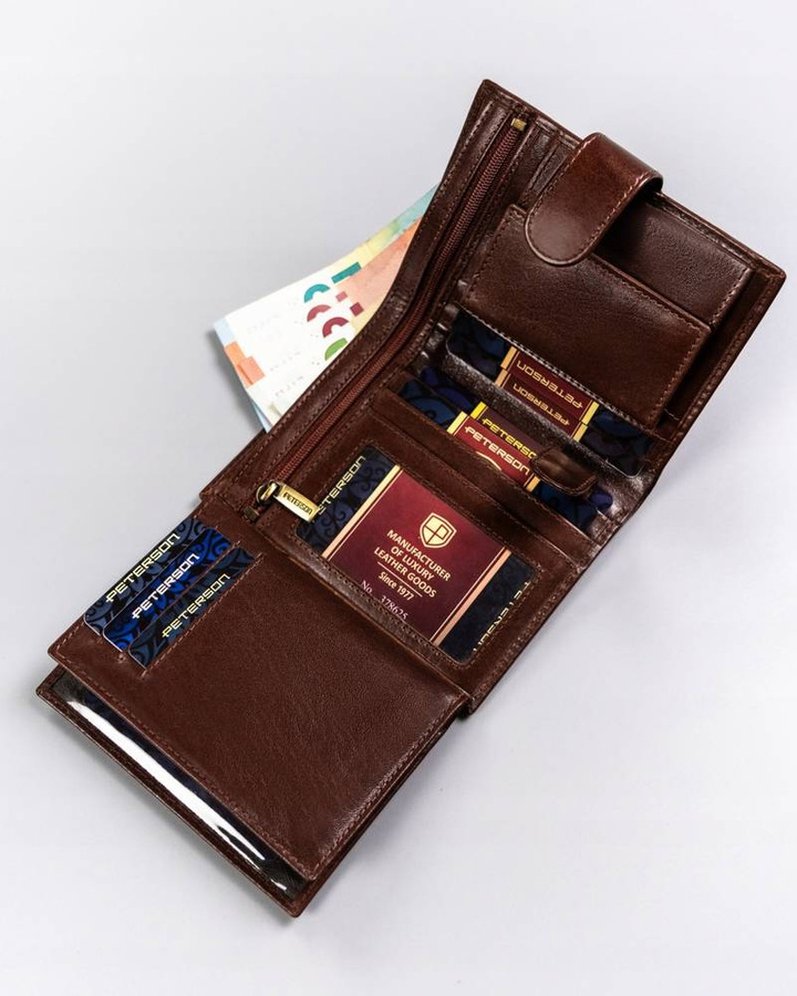 Leather wallet RFID PETERSON PTN 22308L-VT