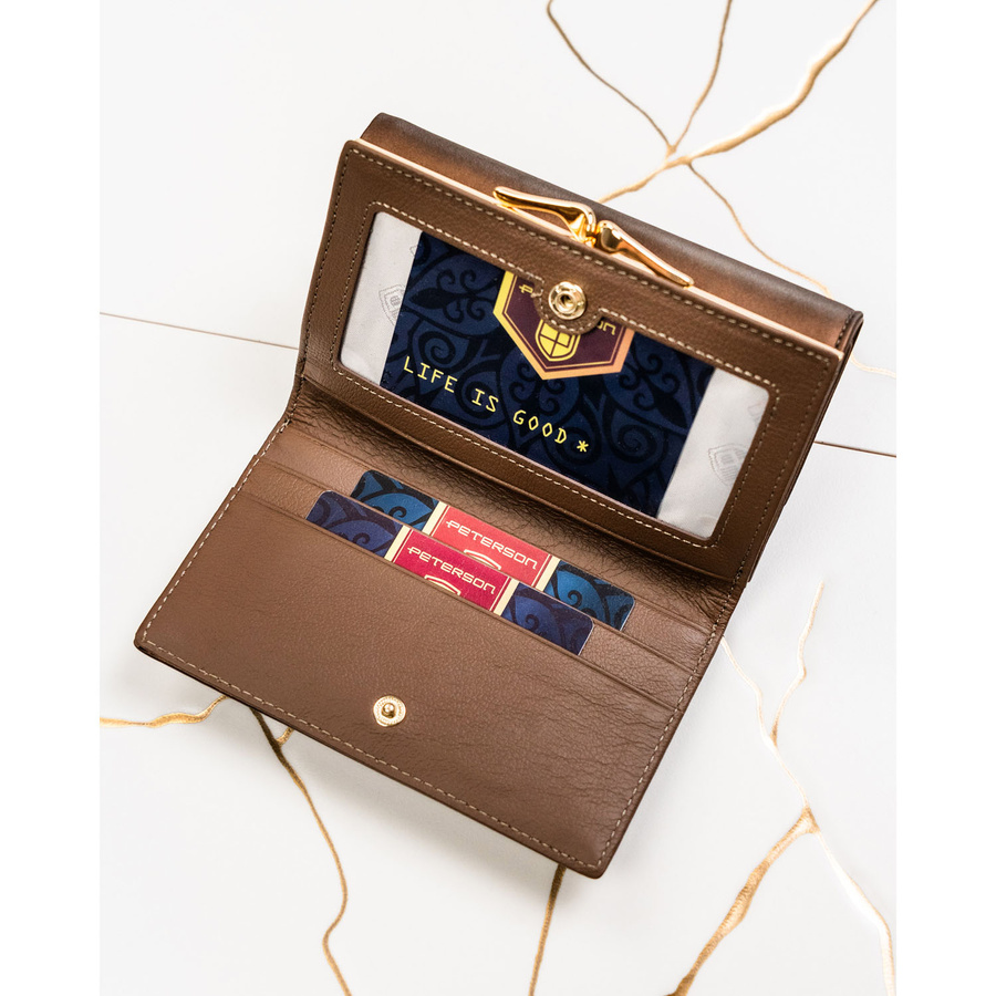 Leather and leatherette wallet RFID PETERSON PTN PS108-HNL