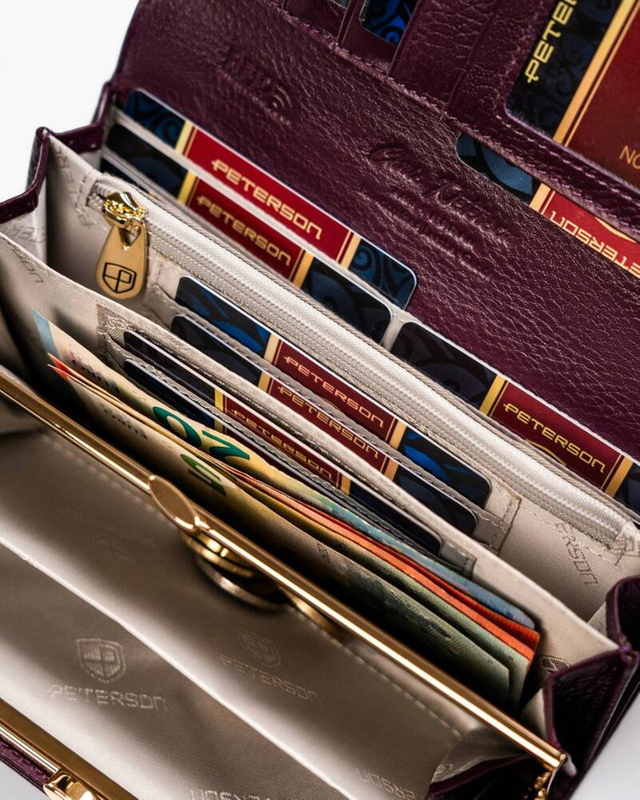 Leather wallet RFID PETERSON PTN 42122-SH