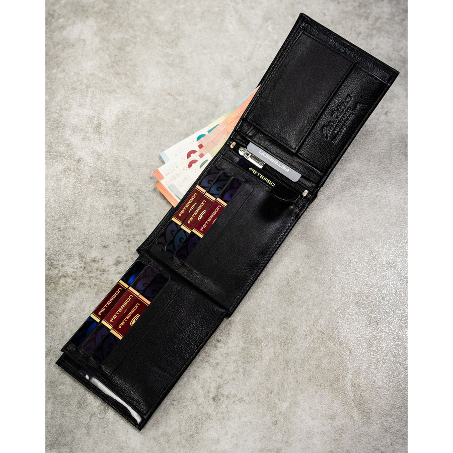 Leather wallet RFID PETERSON PTN N992-DOT
