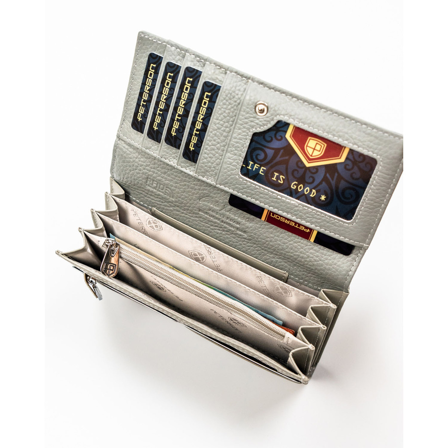 Leather+leatherette wallet RFID PETERSON PTN PX27-1-NPK