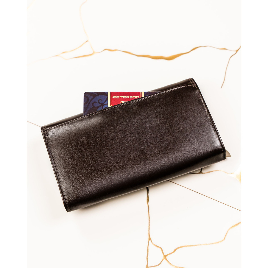 Leather wallet RFID PETERSON PTN RD-07-NGV