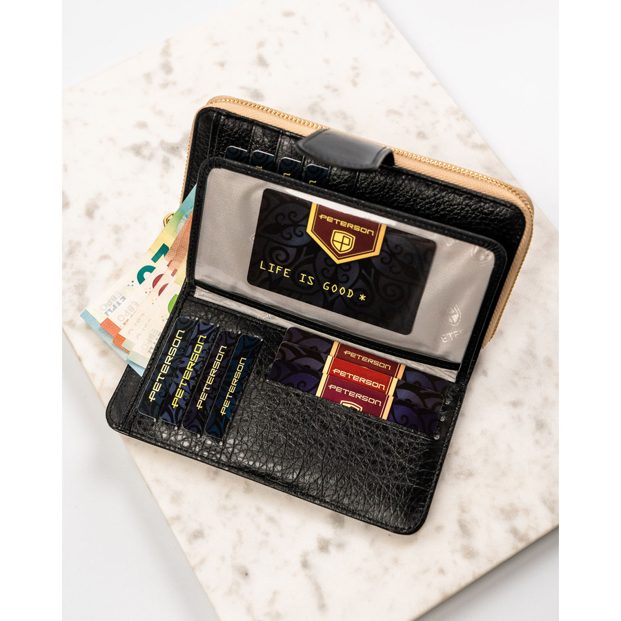 Leather wallet RFID PETERSON PTN LJ-76116
