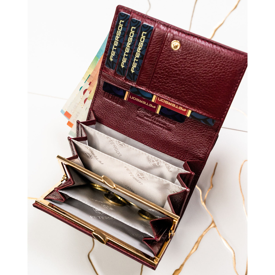 Leather and leatherette wallet RFID PETERSON PTN PS445-HNL