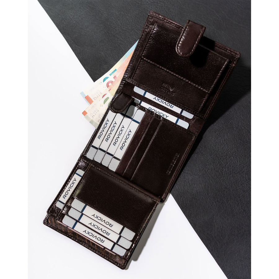 Leather wallet RFID ROVICKY PC-102L-BAR