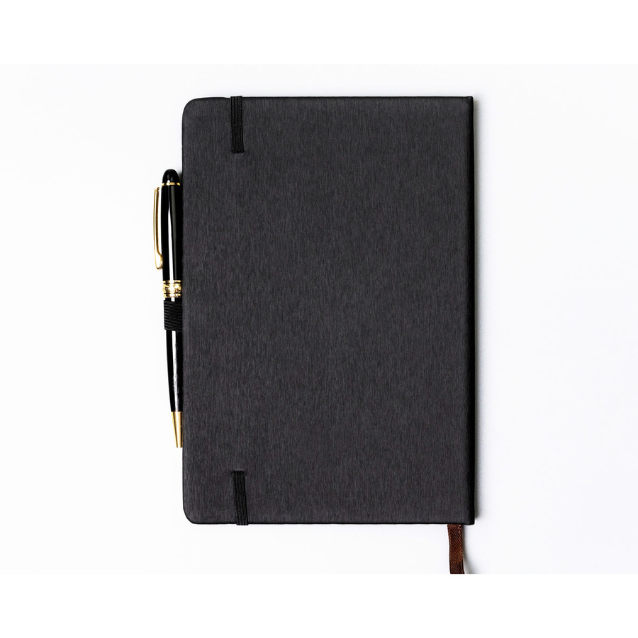 Czarny notes w formacie A5 zadrukowany w linie - Peterson