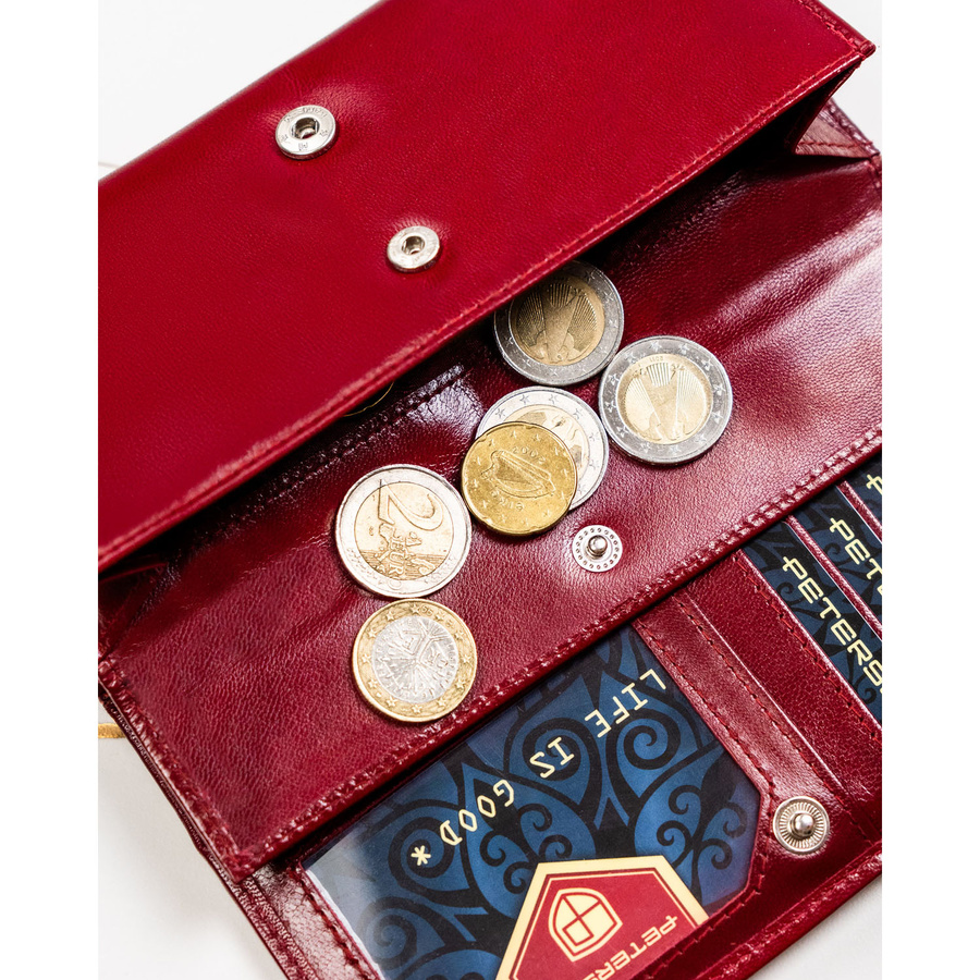 Leather wallet RFID PETERSON PTN RD-12-NGV