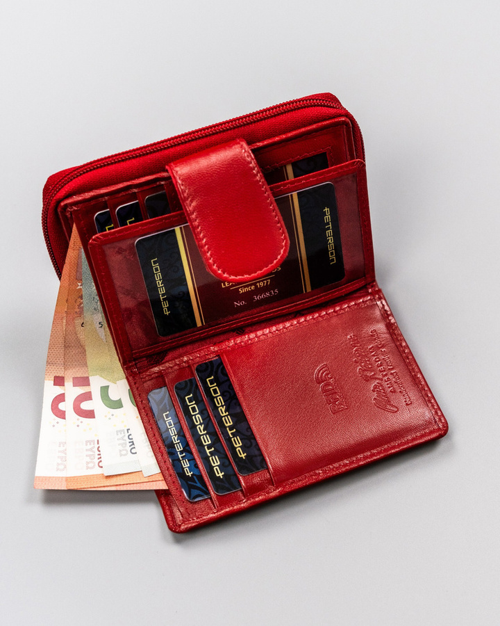 Leather wallet RFID PETERSON PTN RD-41-GCL