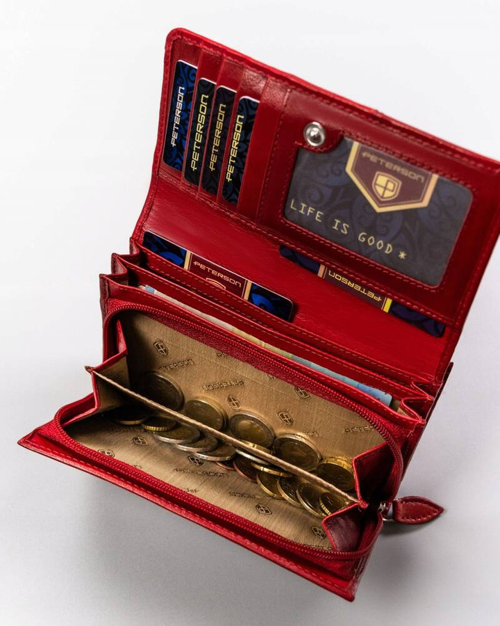 Leather wallet RFID PETERSON PTN KA-22