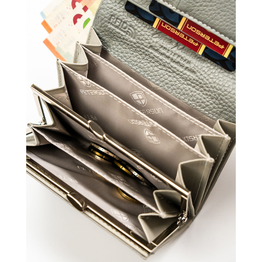 Leather+leatherette wallet RFID PETERSON PTN PX30-1-NPK