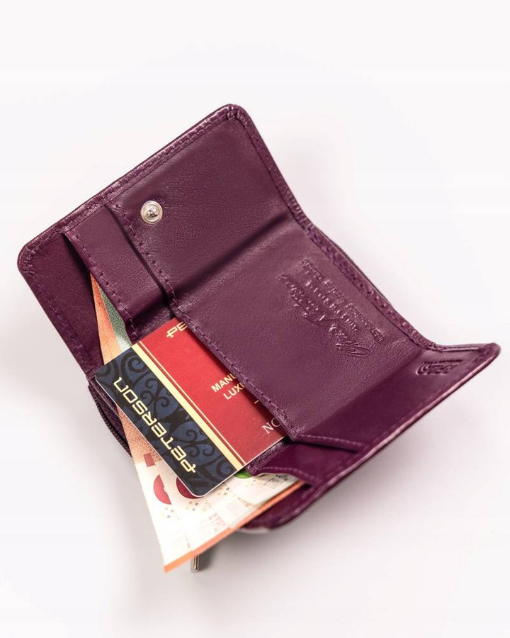 Leather wallet RFID PETERSON PTN RD-210-MCL