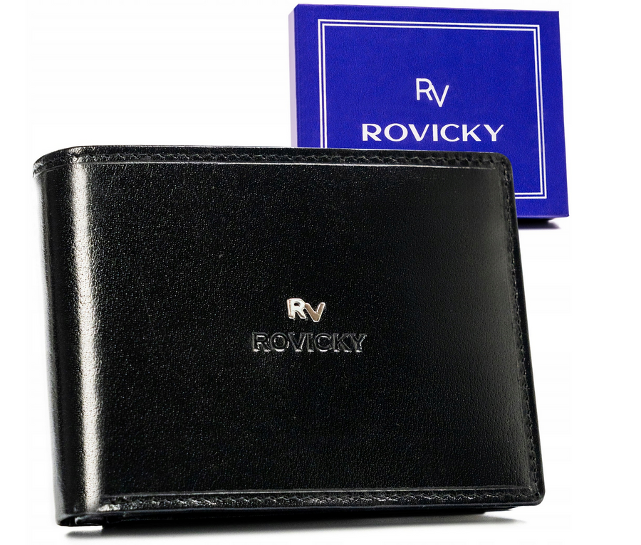 Leather wallet RFID ROVICKY RV-7680286-BCA