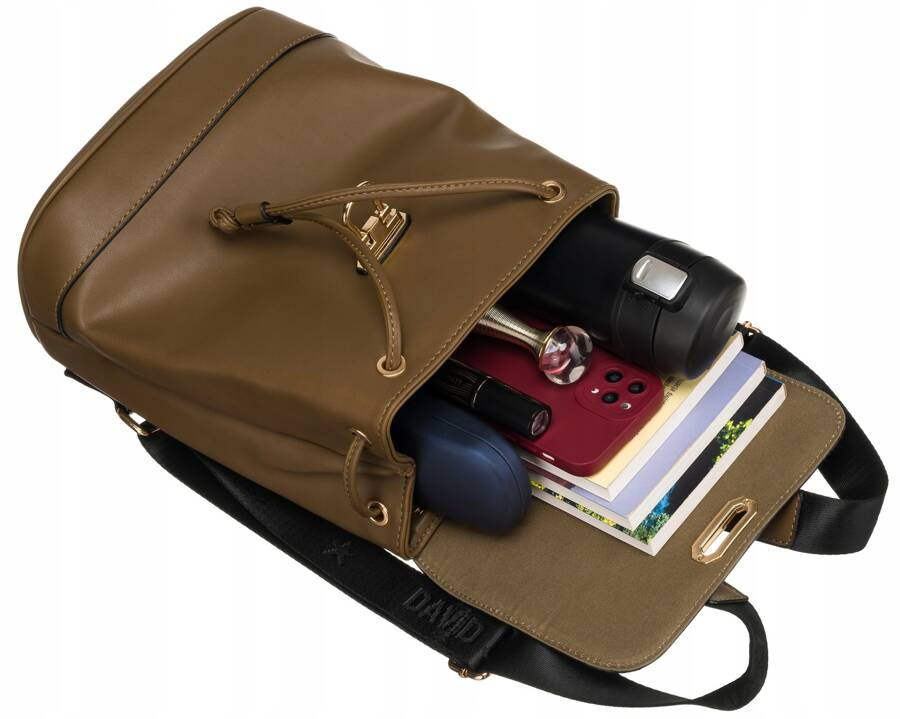 Leatherette bagpack DAVID JONES 6865-3